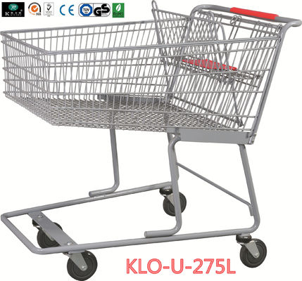 چین 275L آمریکایی فروشگاه مواد غذایی خرید واگن برقی با پایه شبکه / فلزی سوپرمارکت چرخ دستی کارخانه