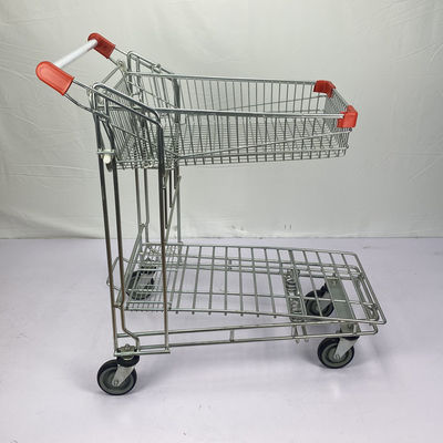 خرید چرخ دستی دولایه استیل Q195 انبار سوپرمارکت تاشو online manufacture