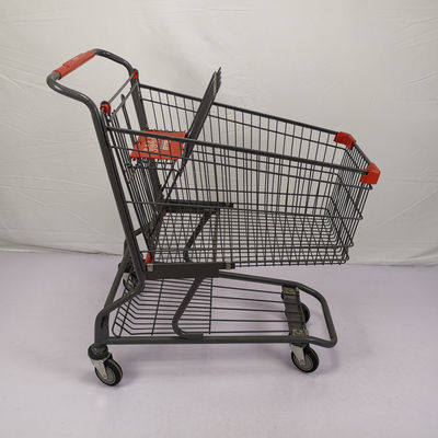 خرید سبد خرید استیل 125 لیتری آمریکایی با چرخ دستی فلزی بزرگ 4 اینچی PU online manufacture