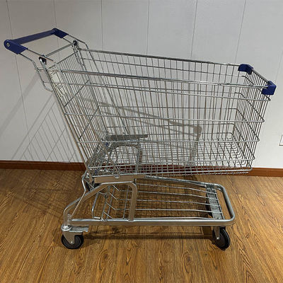 خرید 240L Large Capacity Convenience Store Grocery Carts Metal Durable German type Steel Shopping Cart تولید آنلاین